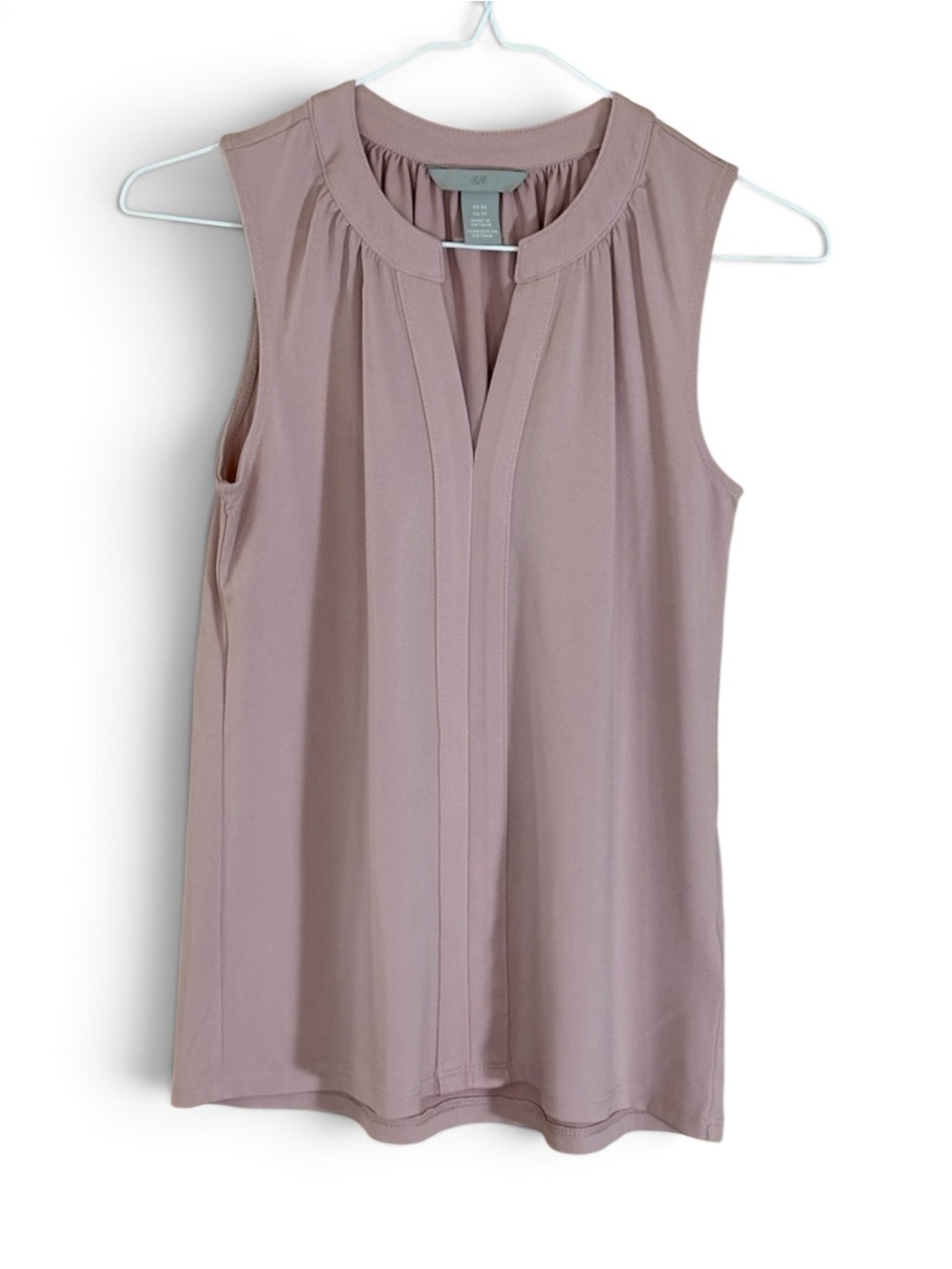 H&M Dusty Pink Sleeveless Pleated Camisole